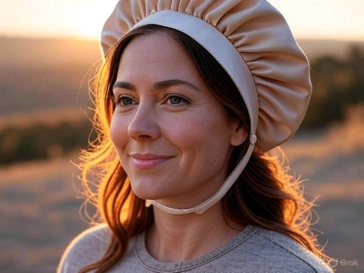 Women Wearing Satin Bonnet