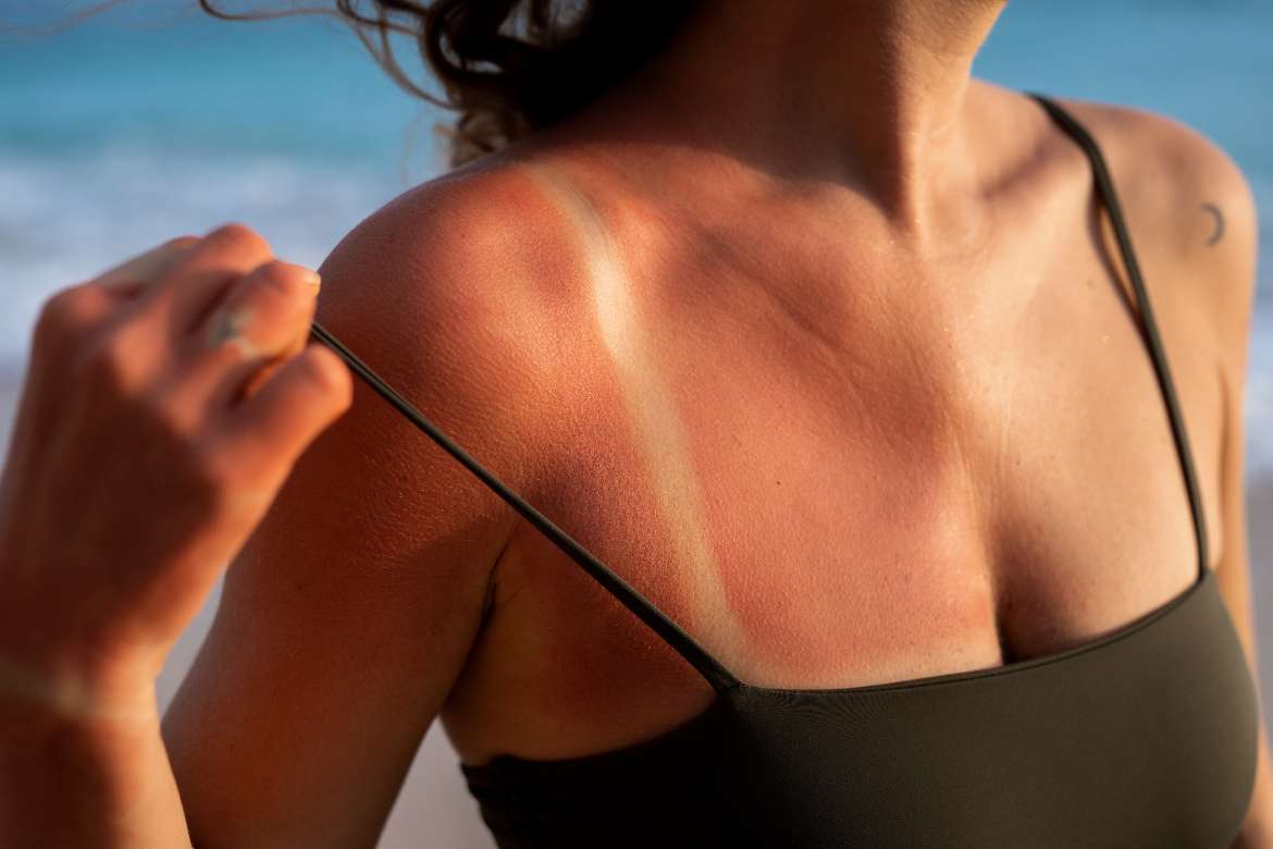 a lady with tanned body
